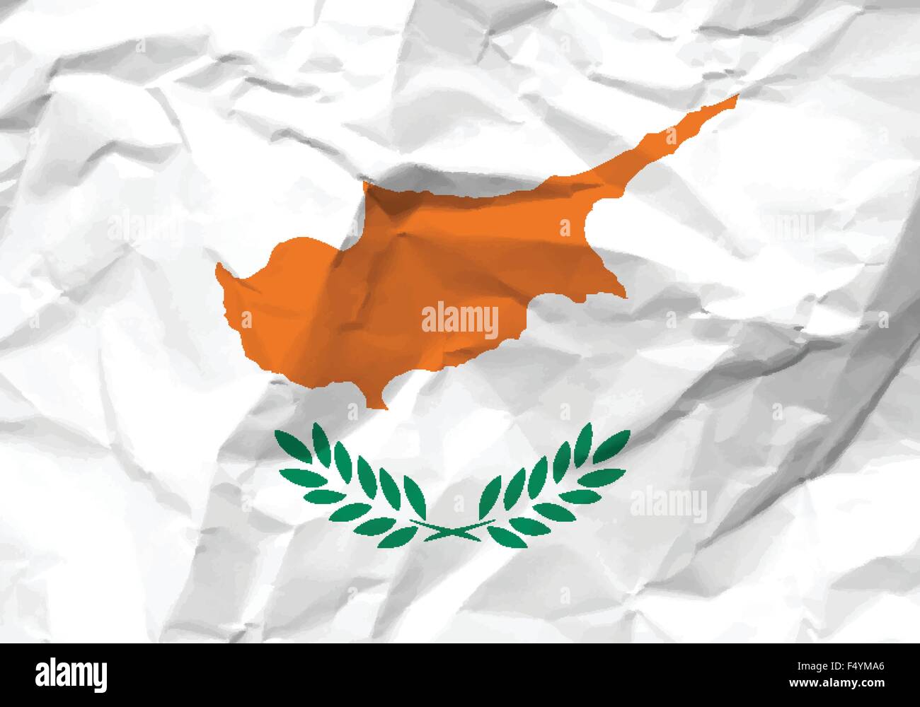 Carta sgualcita Bandiera di Cipro textured background. Illustrazione Vettoriale. Illustrazione Vettoriale
