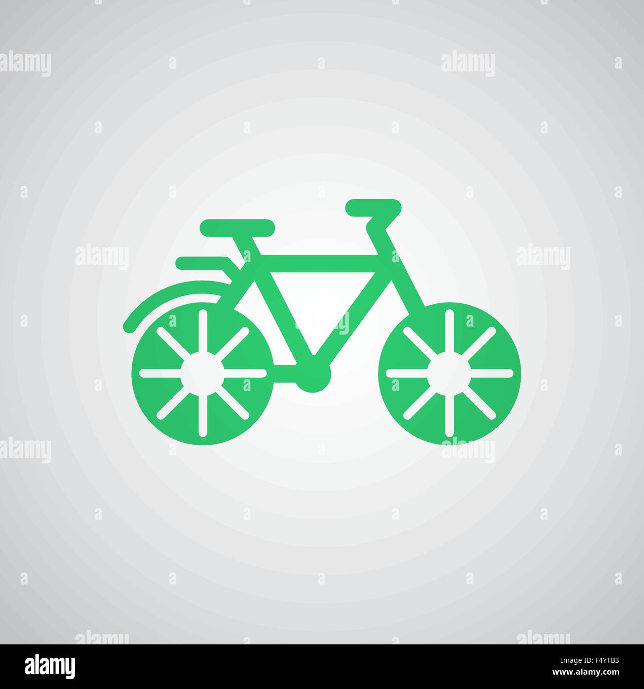 Appartamento Verde icona della bicicletta Illustrazione Vettoriale