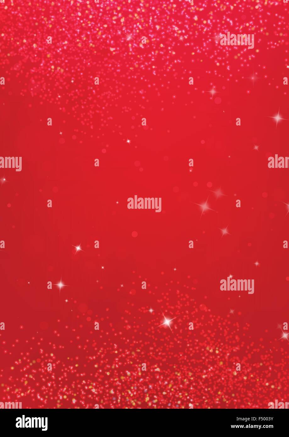 Scioccante sfondo rosso con golden sparkle effetto Illustrazione Vettoriale