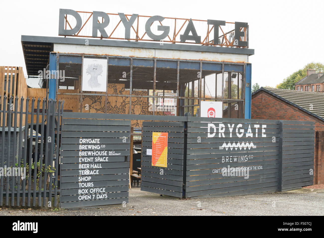 Drygate Brewing Co - la birra artigianale real ale birreria a Glasgow, Scotland, Regno Unito Foto Stock