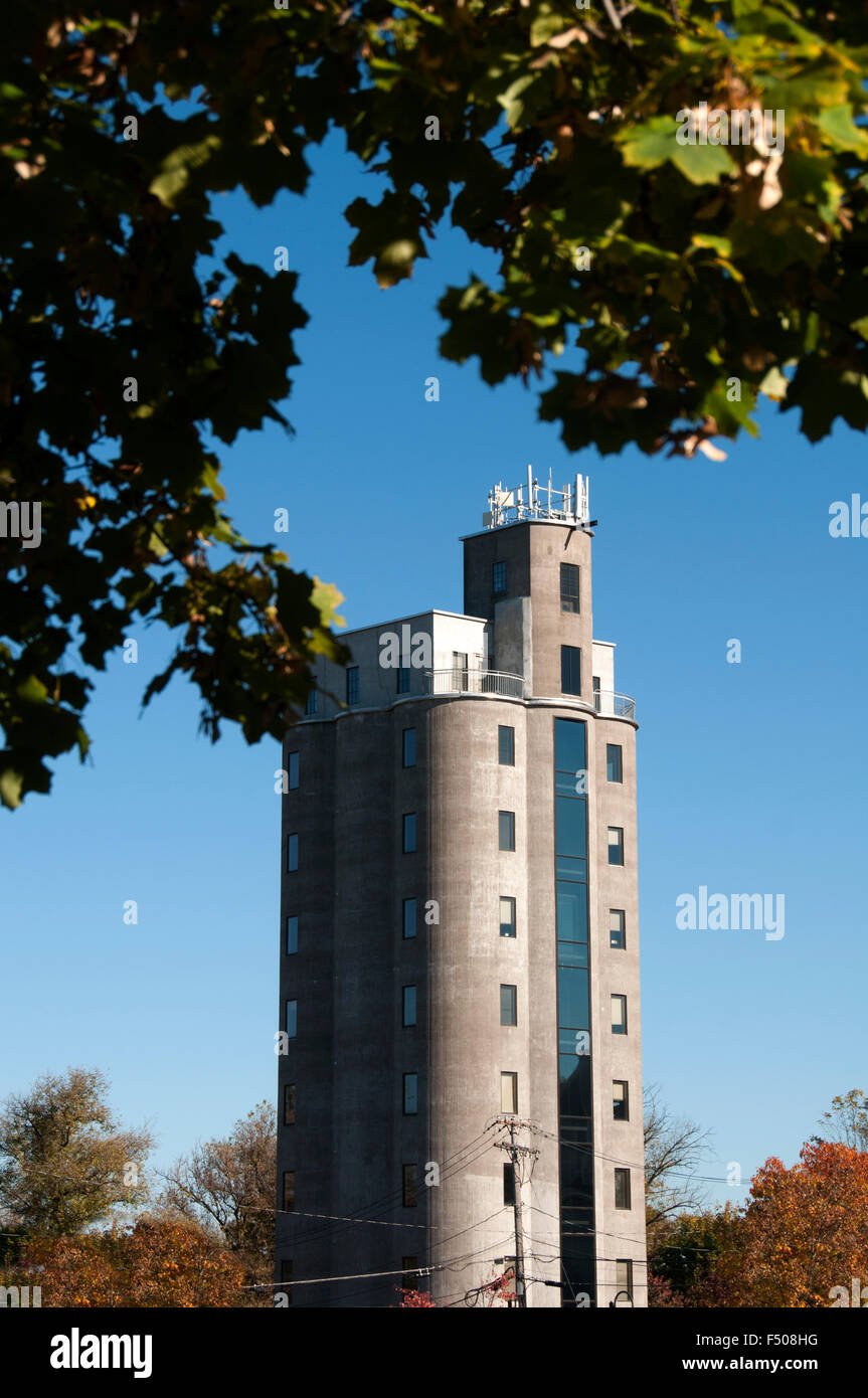 Schoen luogo silos convertito in spazio per uffici. Pittsford NY USA. Foto Stock