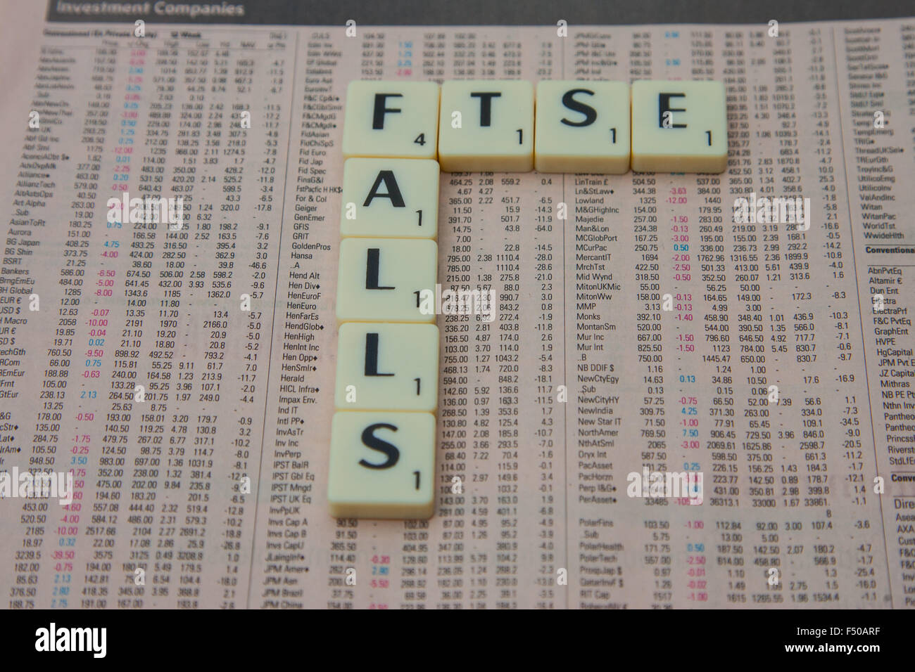 FTSE Falls 1 Foto Stock