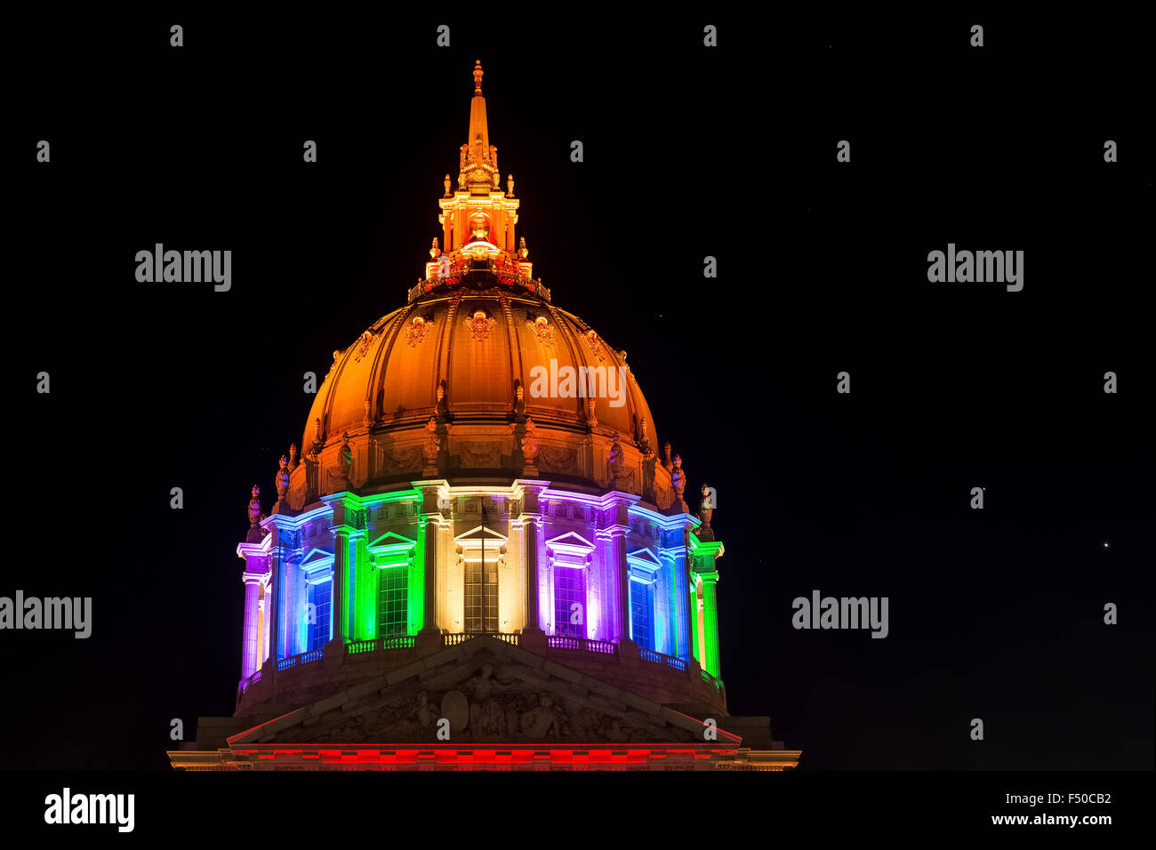 Scendete City Hall di San Francisco, California, Stati Uniti d'America, America del Nord Foto Stock