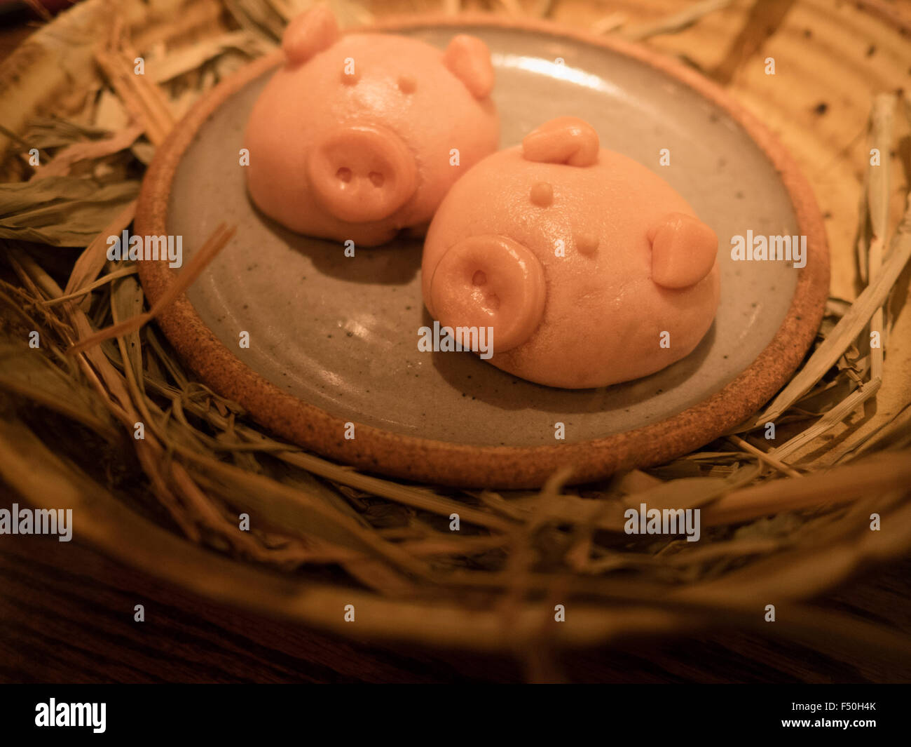 Stile cinese di maiale cotto a vapore i panini da orzo suina di Austin in Texas Foto Stock