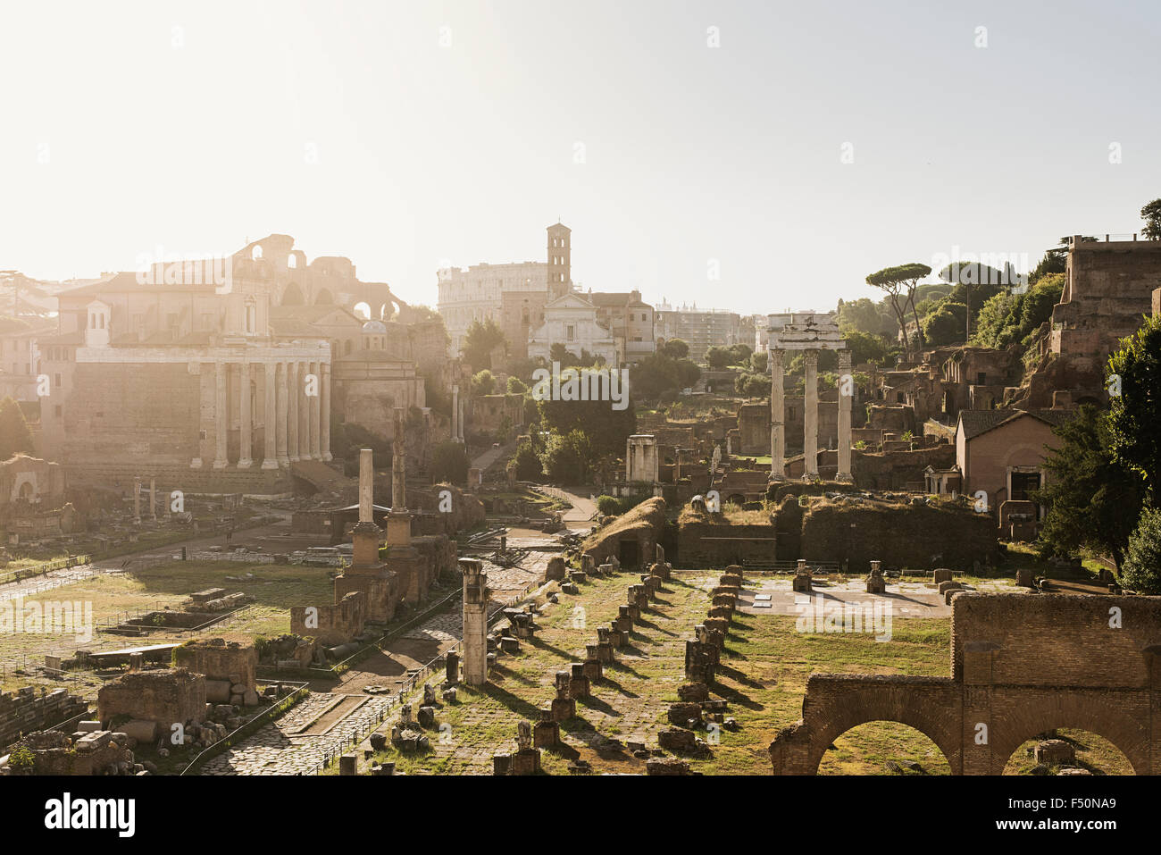 Foro Romano a sunrise in Roma Foto Stock