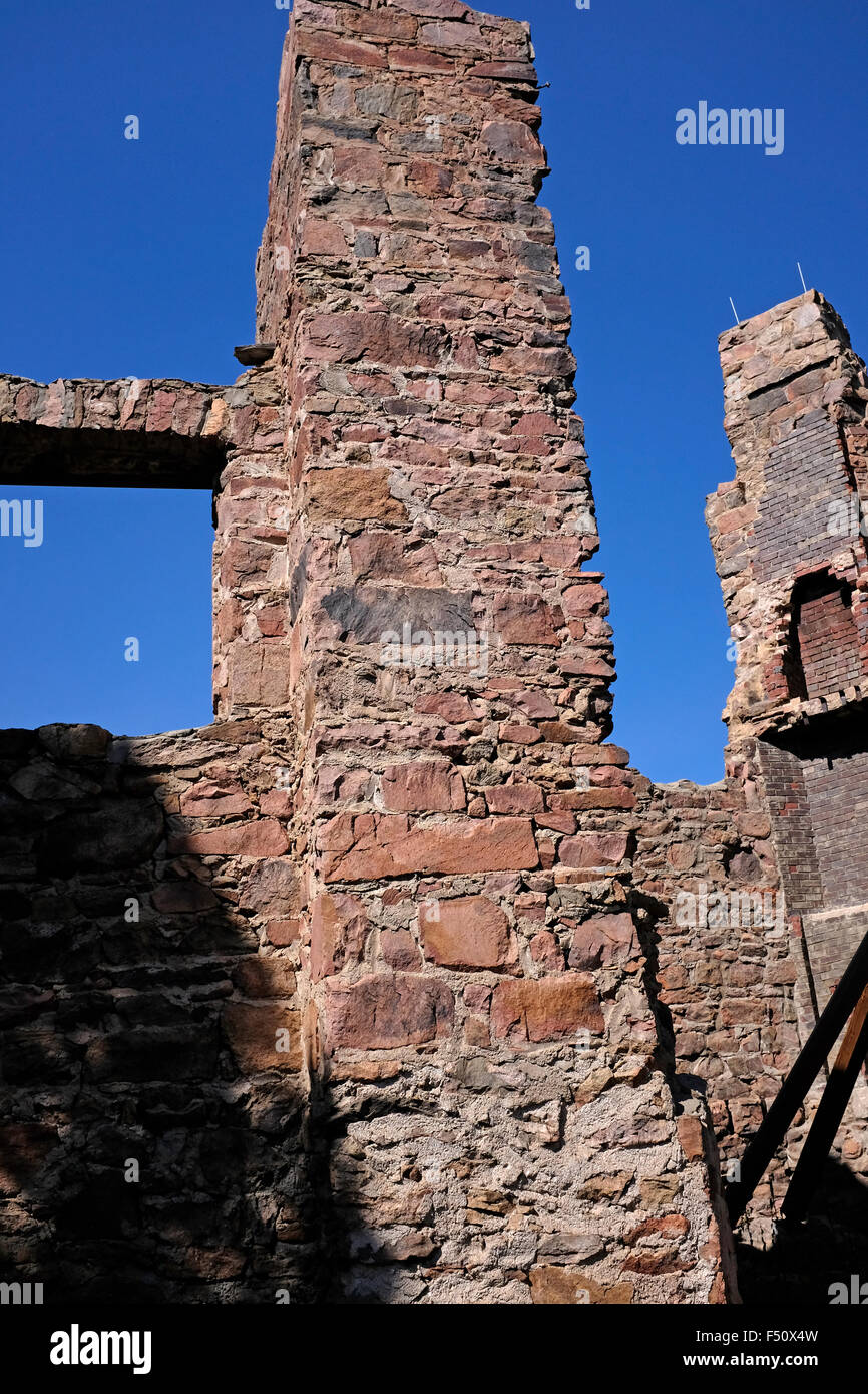 Resti di Giovanni Brisben Walker Castello nel Mount Falcon PARCO, Jefferson county, Colorado Foto Stock