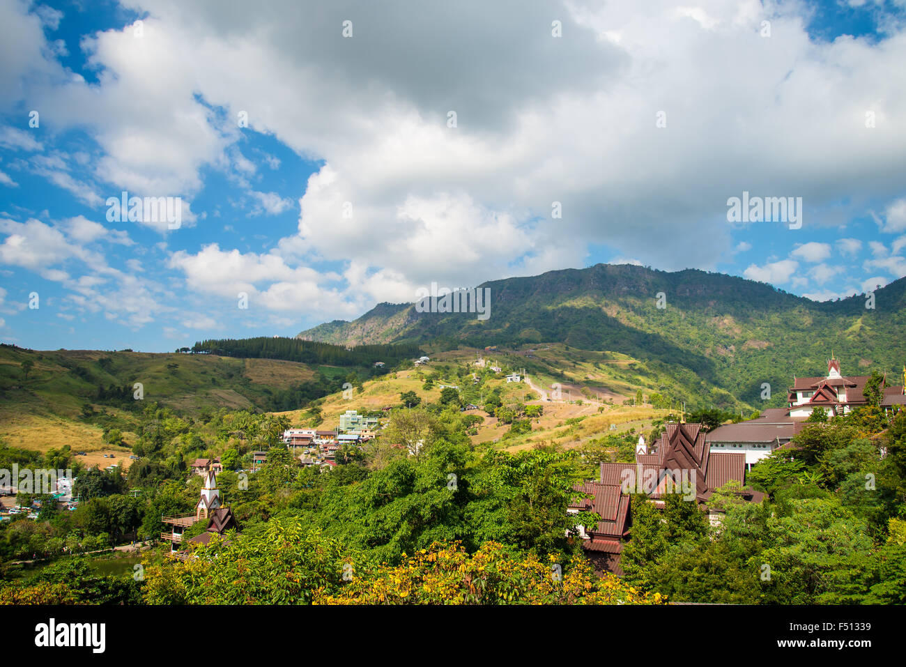 Montagna Verde la ricca vegetazione in Thailandia, KHAO KHO, abbondanza Foto Stock