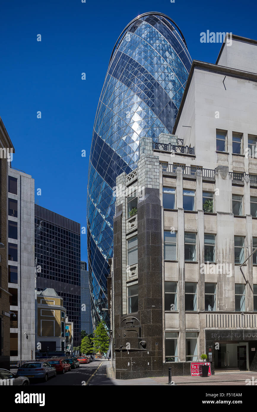 Cetriolino, il quartiere finanziario di Londra. Foto Stock