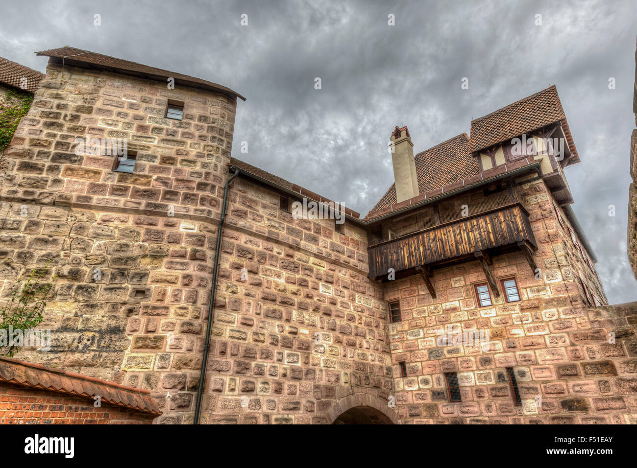 Edifici e architettura del bavarese del Castello di Norimberga, Germania. Foto Stock