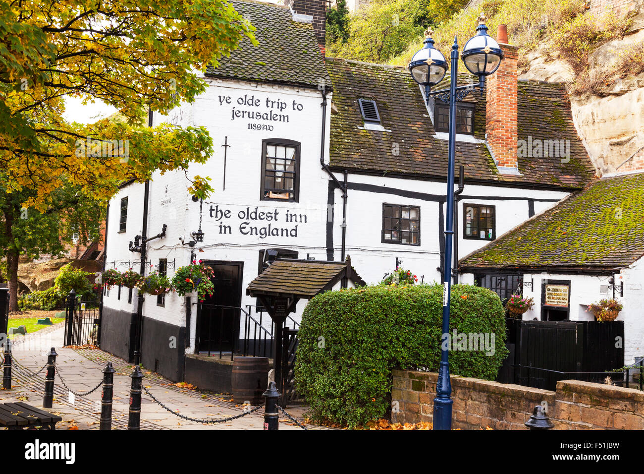 Ye Olde Trip to Jerusalem più antico inn pub in Inghilterra 1189 annuncio Annuncio 1189costruire la facciata esterna Nottingham City REGNO UNITO Inghilterra Foto Stock