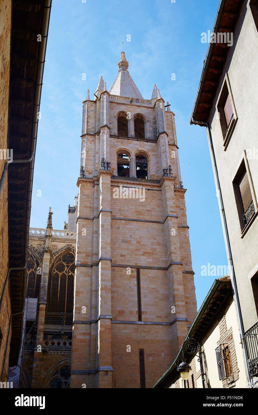 Cattedrale di Leon in Castiglia in Spagna Foto Stock