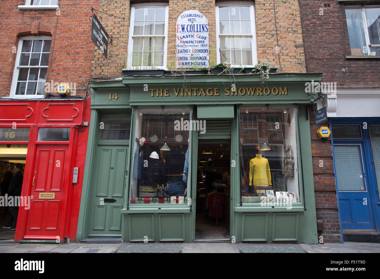 Il Vintage Showroom, vintage mens fashion shop, Earlham Street, Covent Garden di Londra, Regno Unito Foto Stock