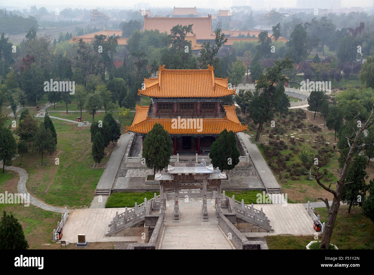 Montare Hua tempio di Huayin, Shanxi, Cina. Foto Stock