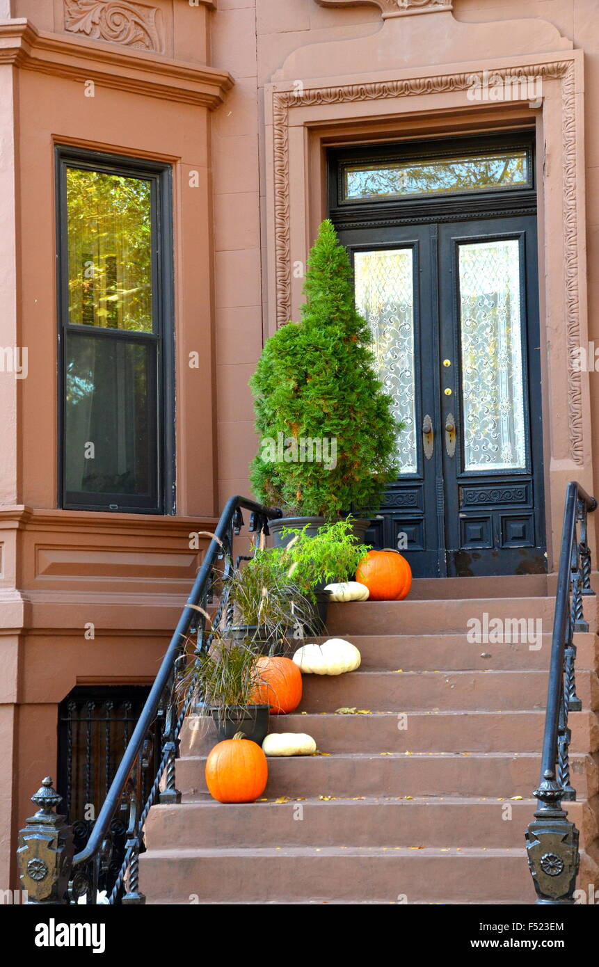 Decorazioni di halloween Brooklyn Park Slope new york Foto Stock