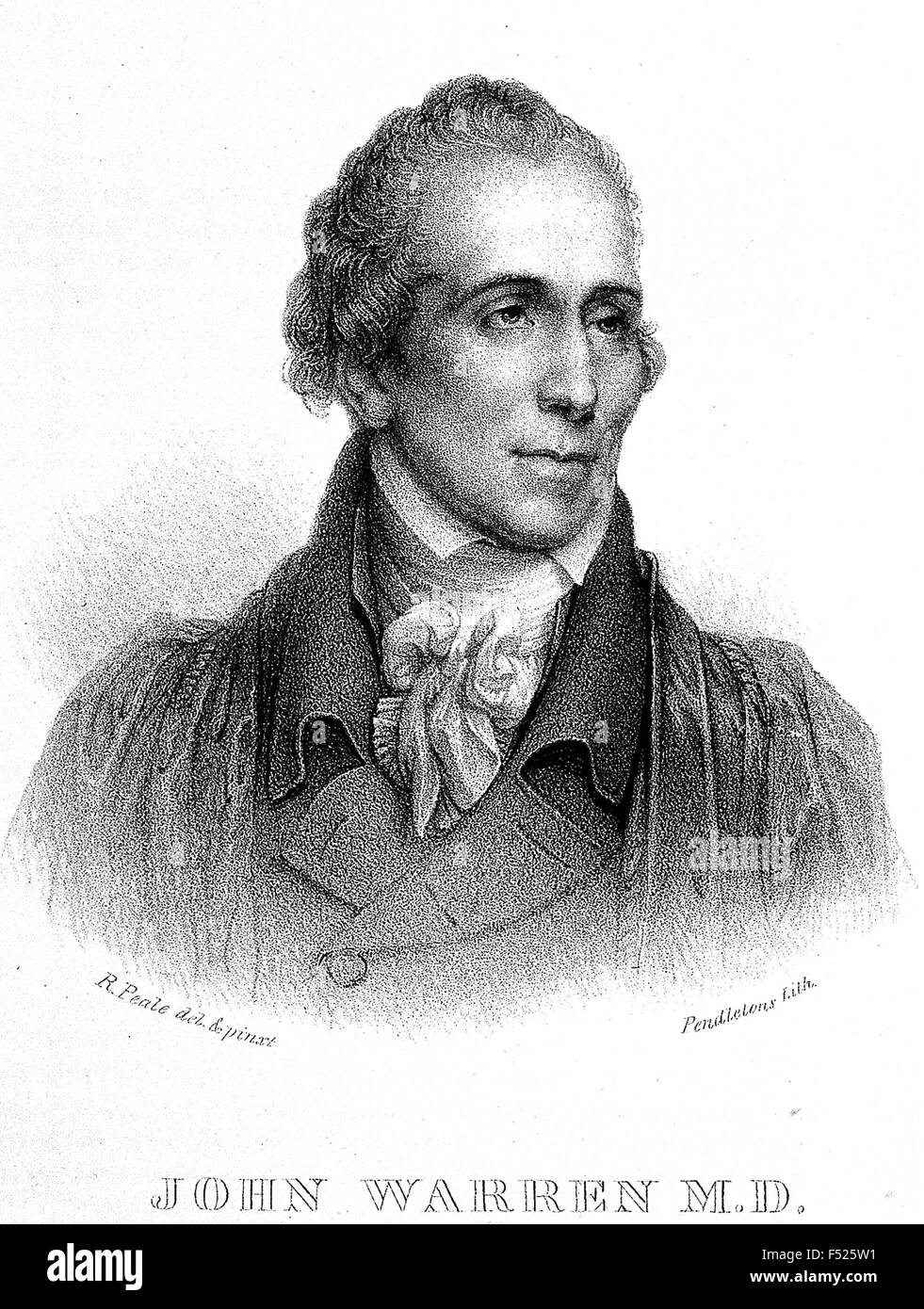JOHN WARREN (1753-1815), chirurgo dell'esercito con il Colonialists durante la guerra rivoluzionaria americana e fondatore della Harvard Medical School. Foto Stock