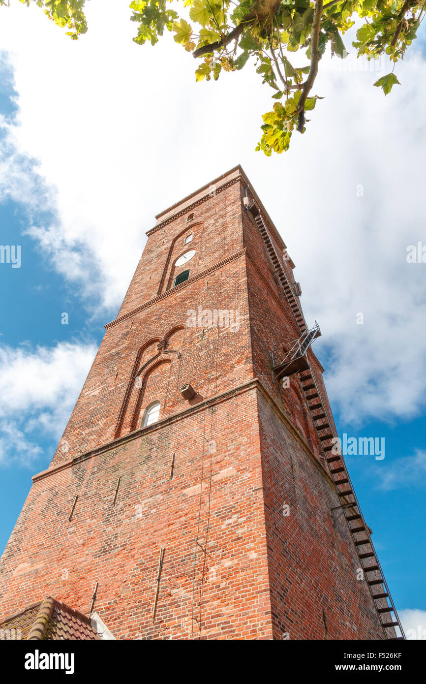 Il vecchio faro o 'Alter Leuchtturm' sull'isola di Borkum, Germania Foto Stock