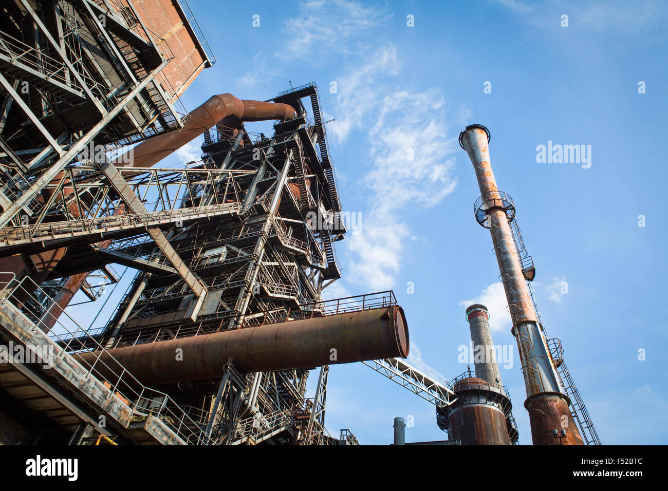 Il patrimonio industriale presso il Parco Paesaggistico Duisburg Nord Foto Stock