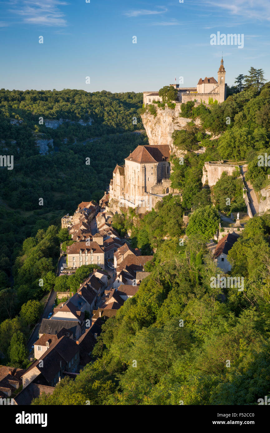 Pellegrinaggio medievale città di Rocamadour, Quercy, midi-Pyrenees, Francia Foto Stock