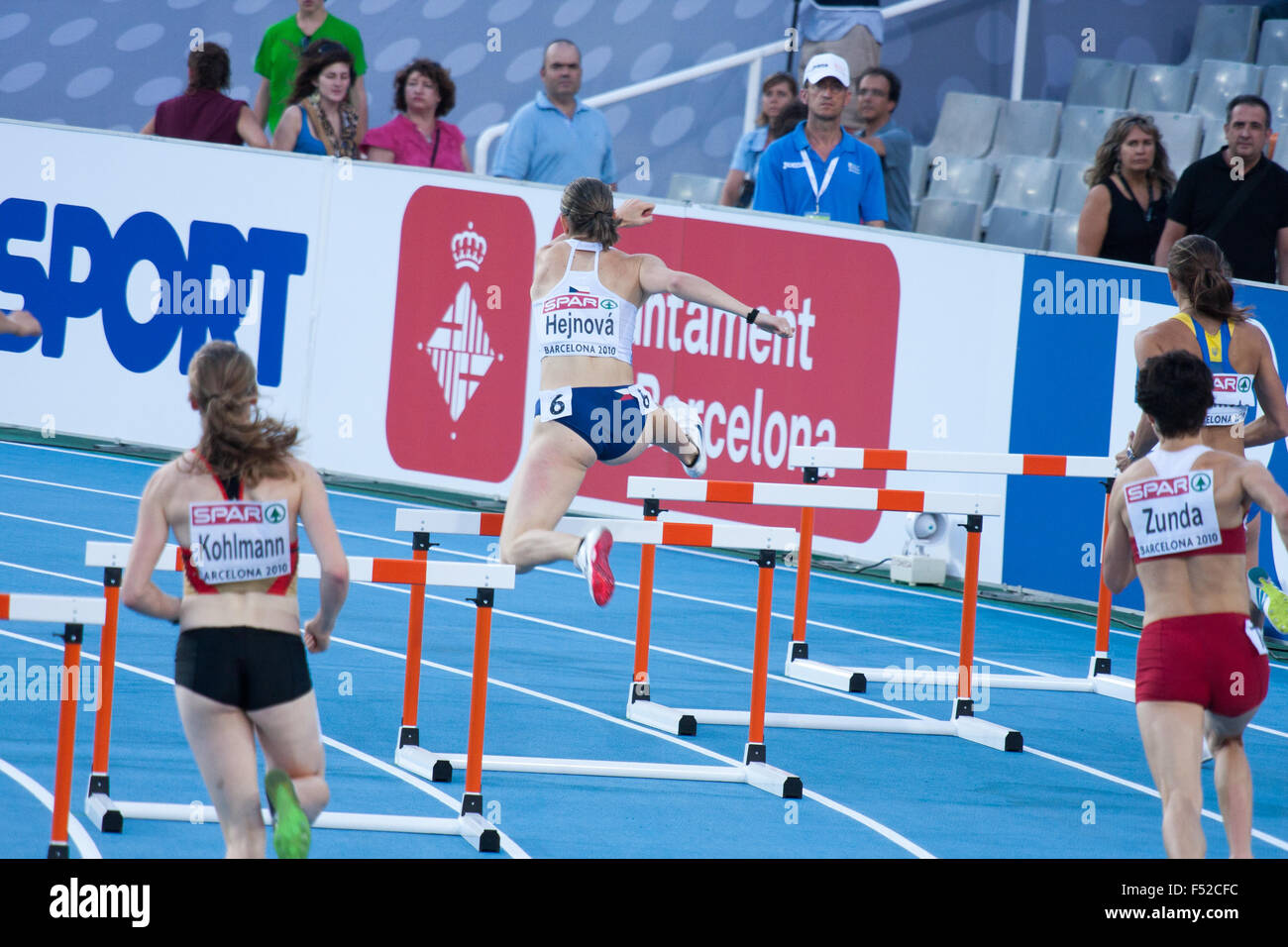 Barcellona Campionato Europeo di Atletica Barcellona 2010. 400m Ostacoli donne Foto Stock