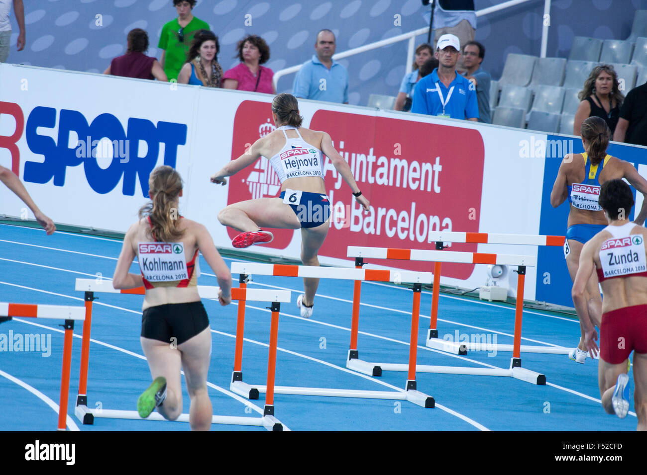 Barcellona Campionato Europeo di Atletica Barcellona 2010. 400m Ostacoli donne Foto Stock