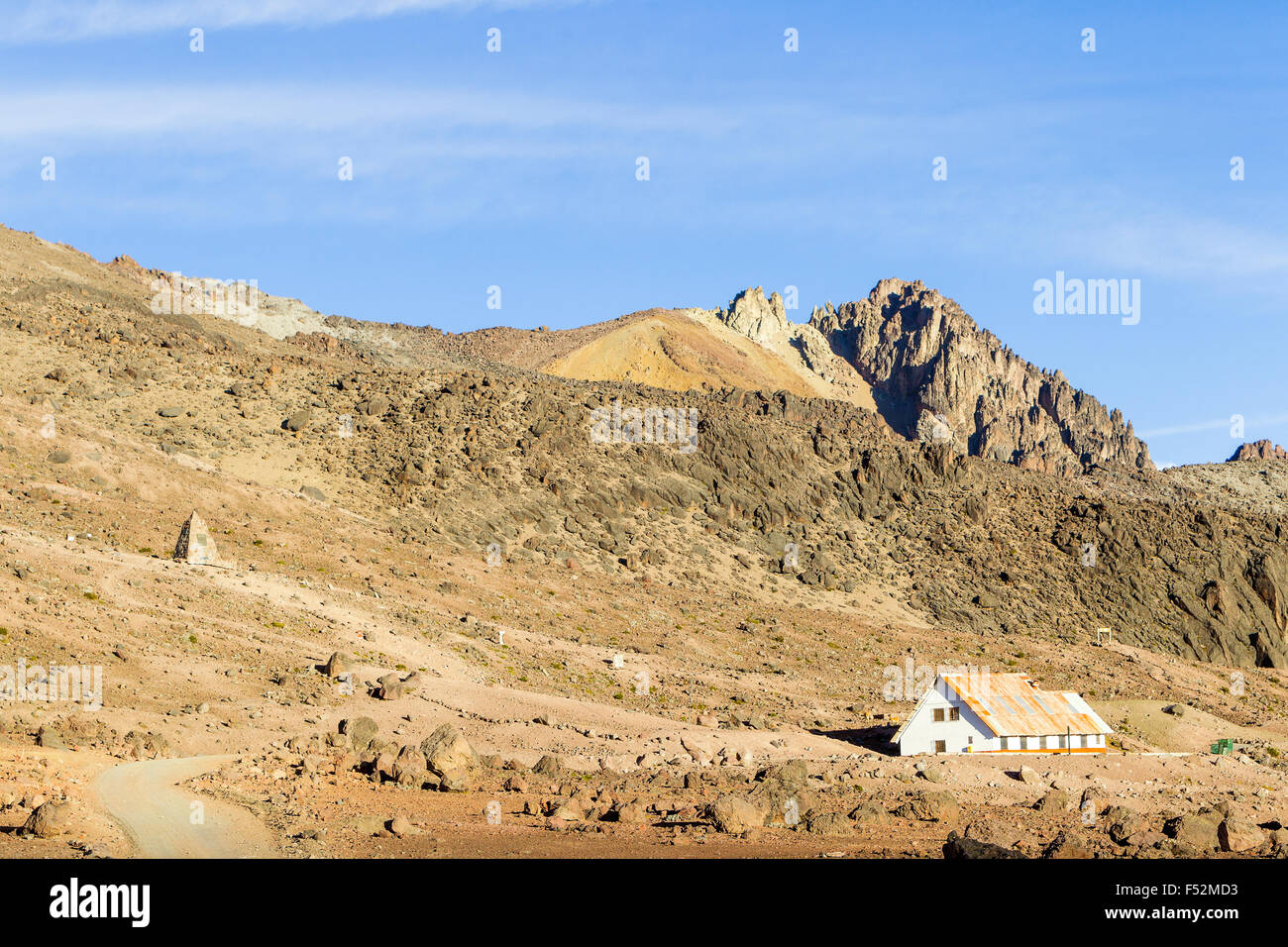Rifugiato sul Vulcano Chimborazo in Ecuador a 5000m di altitudine si tratta di un edificio pubblico Foto Stock