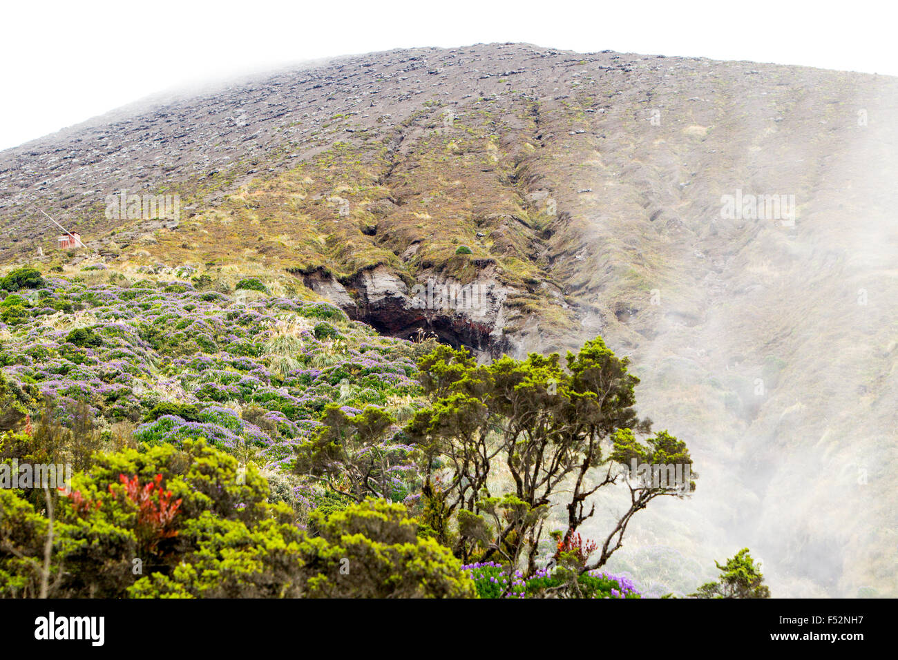 Vulcano Tungurahua coperti da Cloud circa 4000m di altitudine Foto Stock