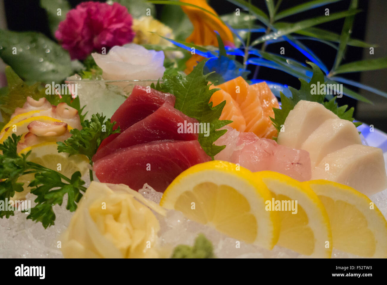 Sashimi giapponese pesce crudo Foto Stock