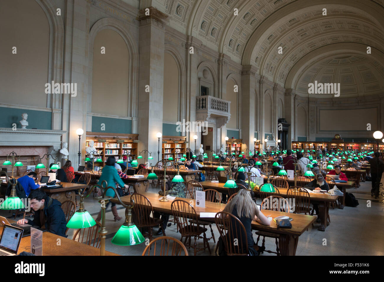 "Libreria di boston interno" McKim Sala lettura Foto Stock
