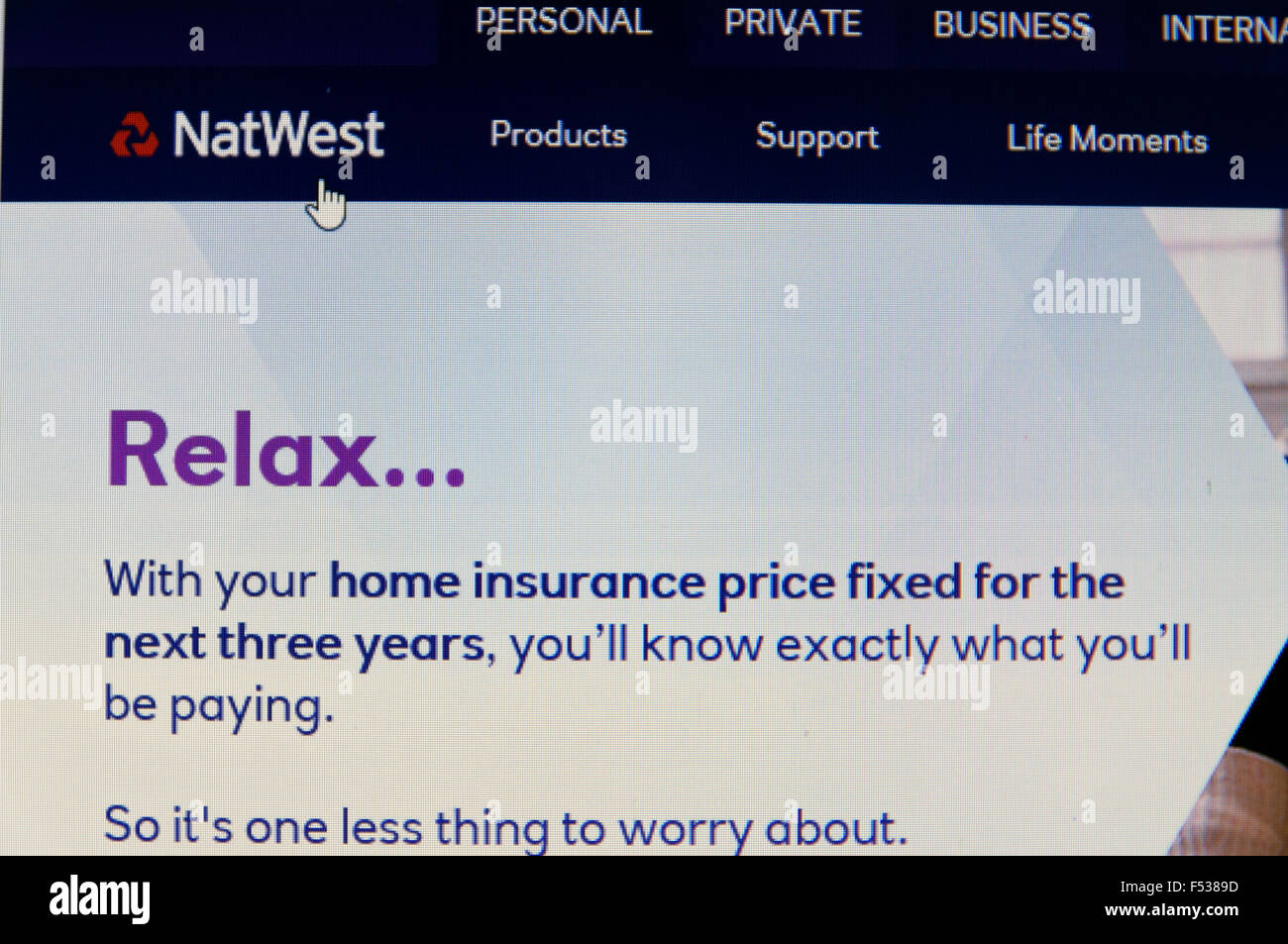 Nat West sito web Foto Stock