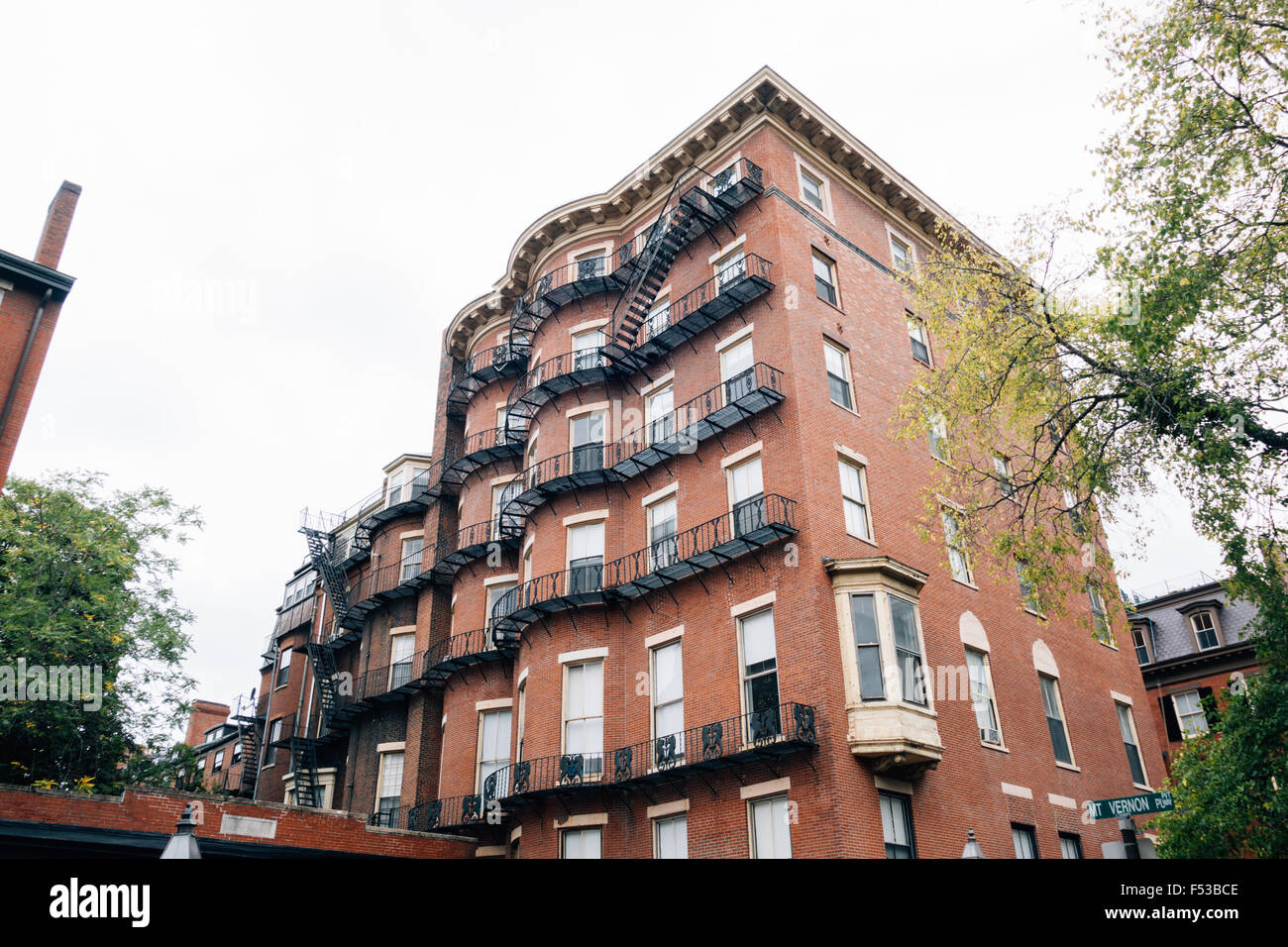 Edificio di mattoni rossi boston Foto Stock