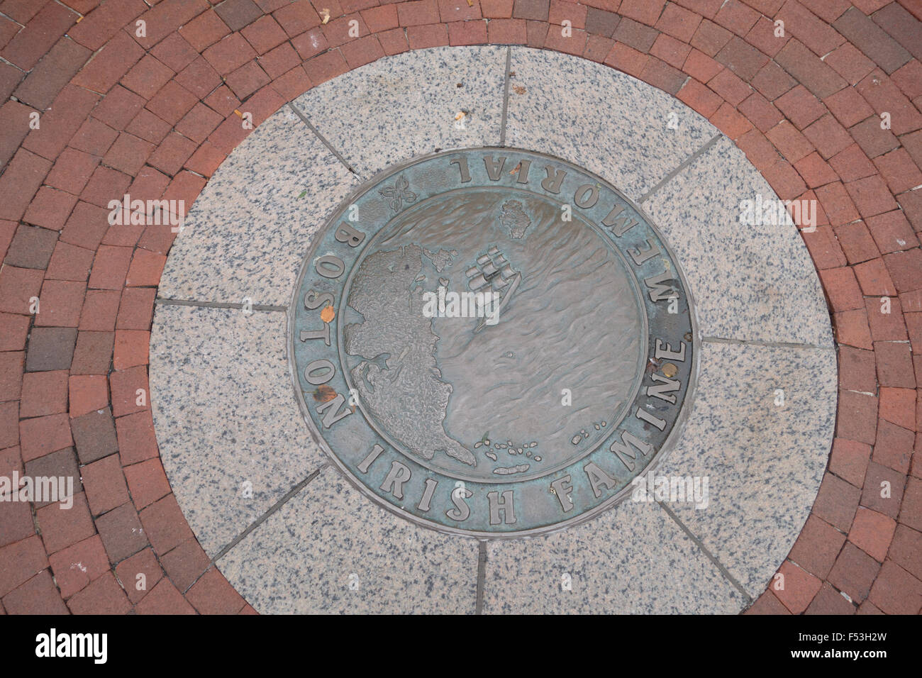 Il Boston Irish carestia Memorial segno Foto Stock