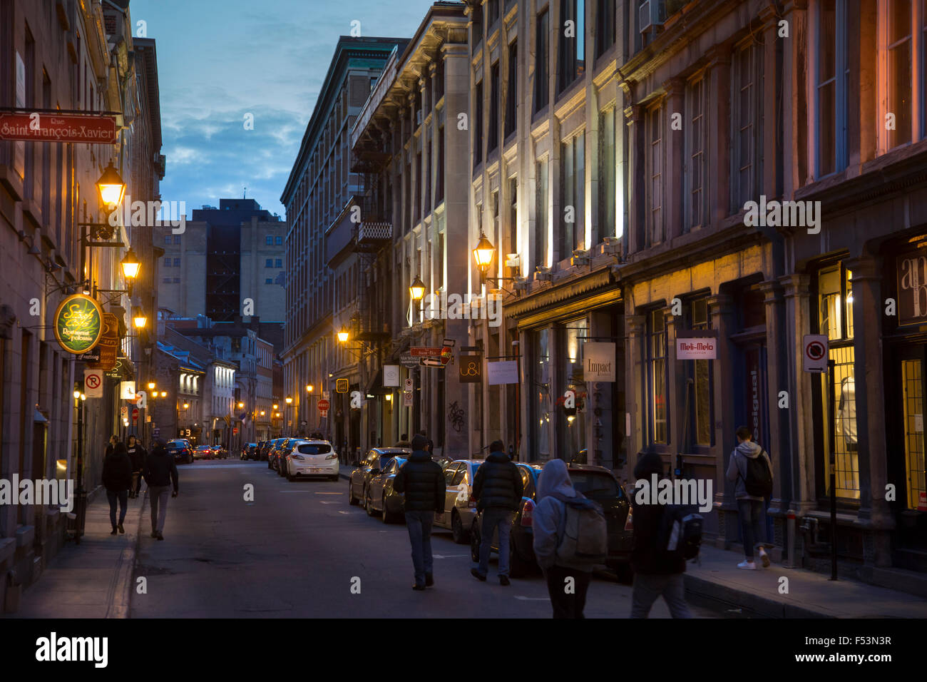 Strade della Vecchia Montreal, Canada Foto Stock