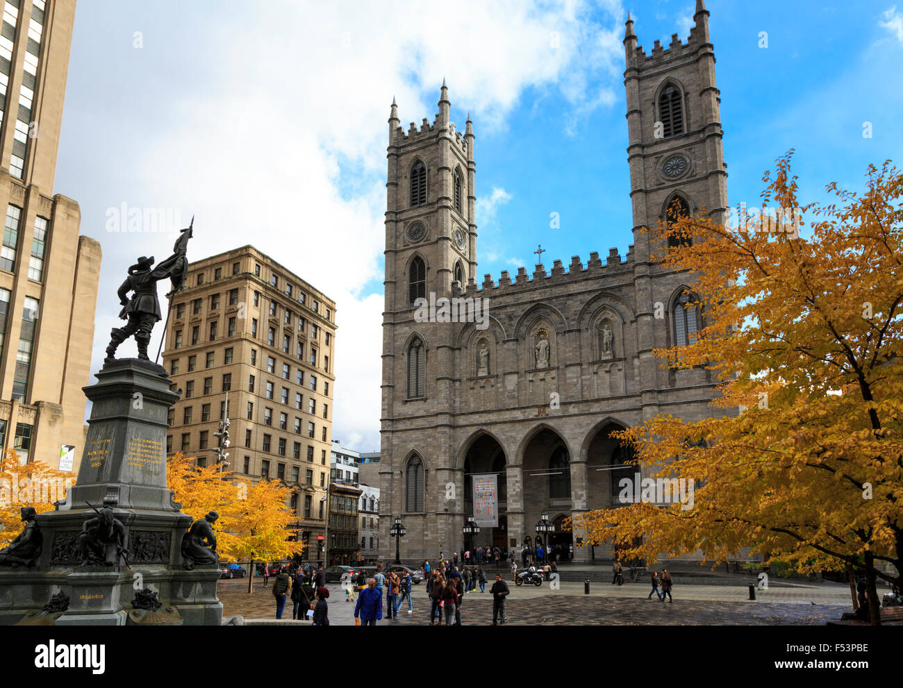 Basilica di Notre Dame, la Città Vecchia, Montreal, Quebec Foto Stock