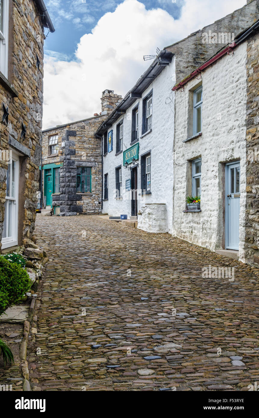 Dent village street in Cumbria Foto Stock