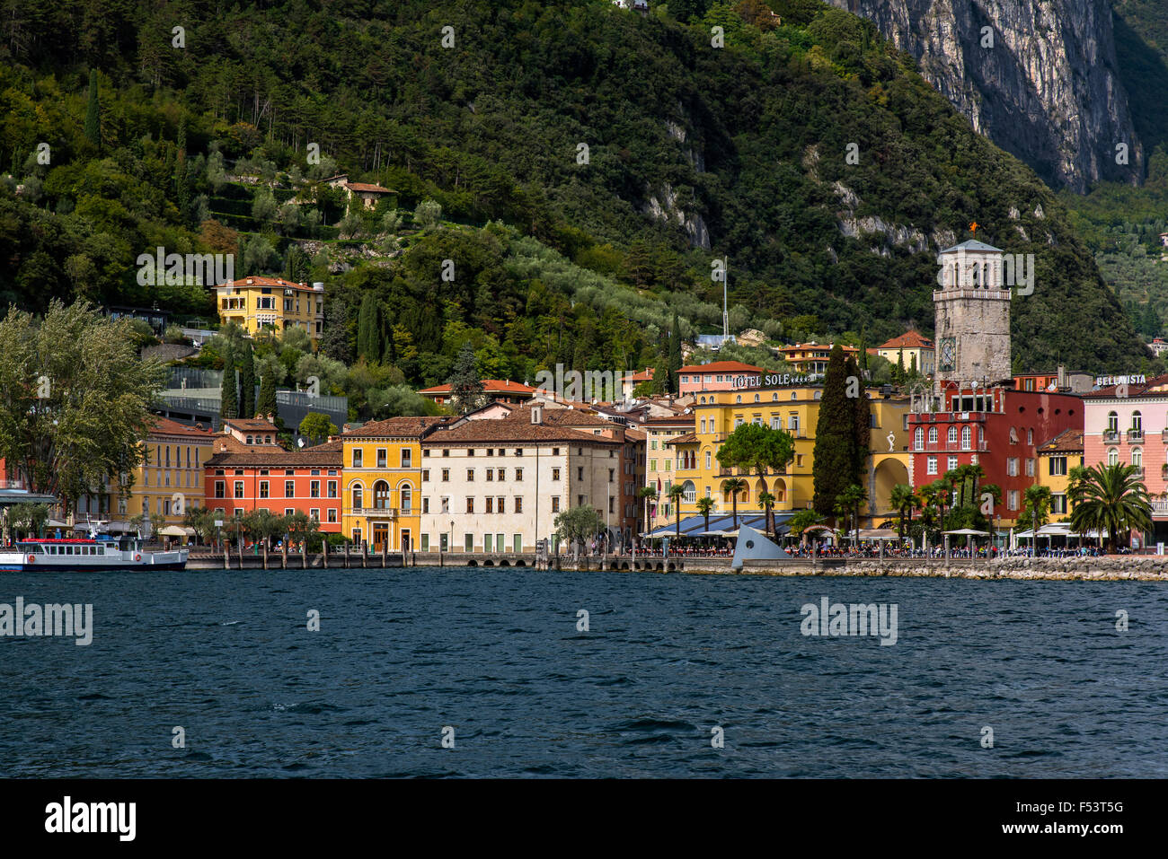 Riva del Garda Lago di Garda, Trentino, Italia Foto Stock