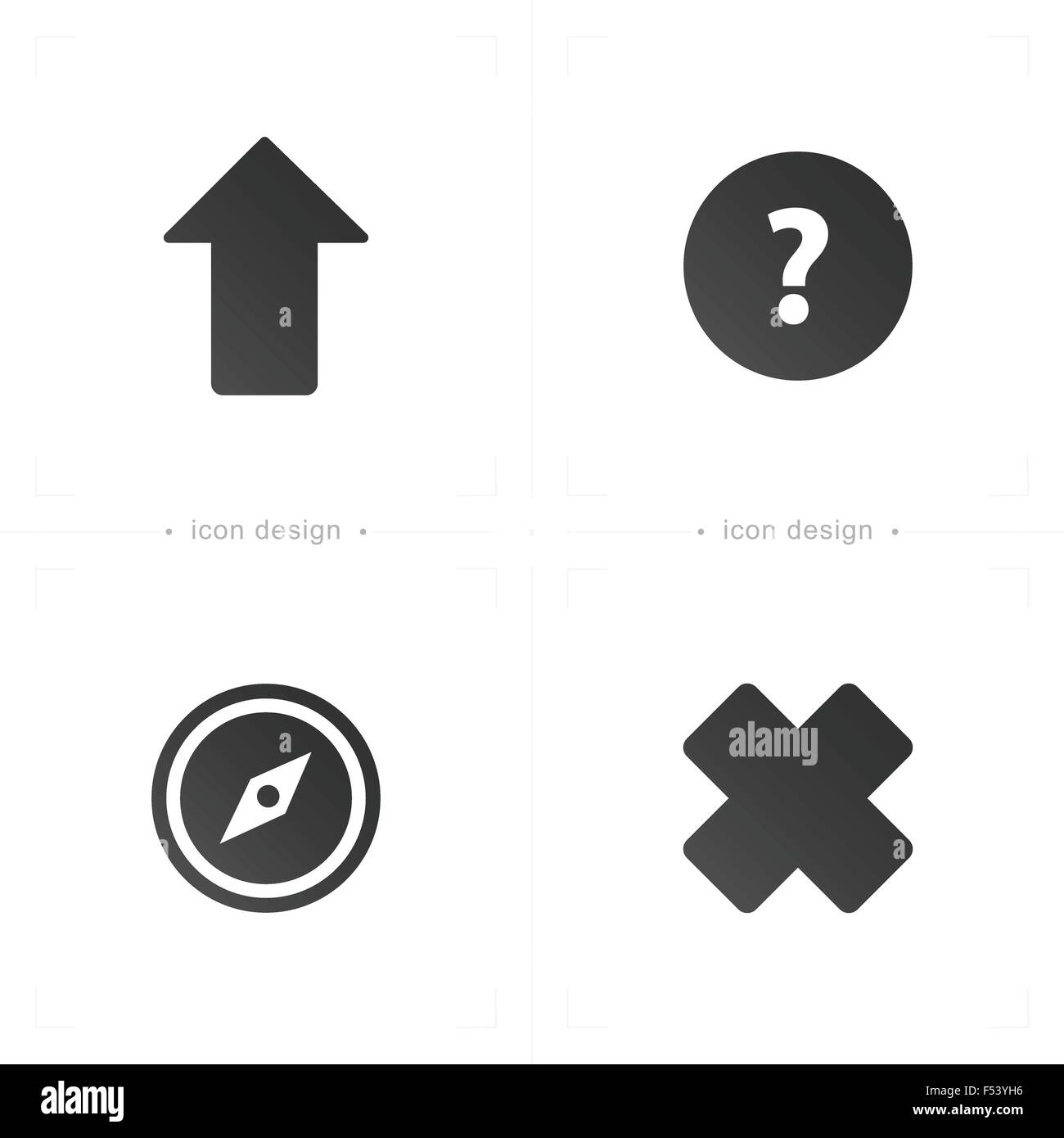 Freccia, bussola, croce, questione simbolo e icone Illustrazione Vettoriale