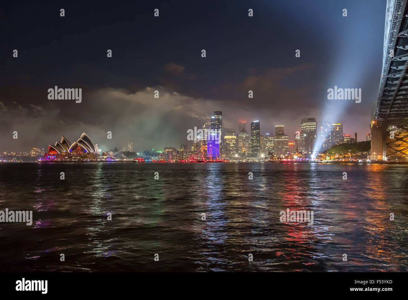 La Vigilia di Capodanno, fuochi d'artificio, Sydney, Australia. Foto Stock