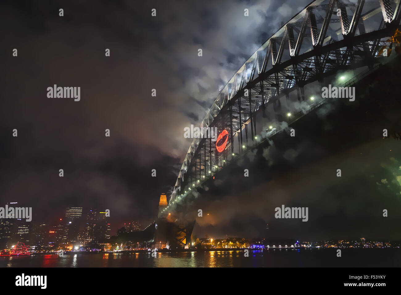 La Vigilia di Capodanno, fuochi d'artificio, Sydney, Australia. Foto Stock