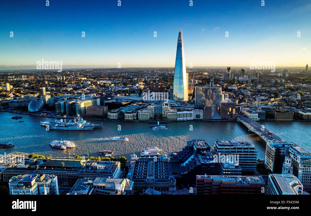 London south bank vista presa da Sky Garden galleria di visualizzazione a 20 Fernchurch Street London Foto Stock