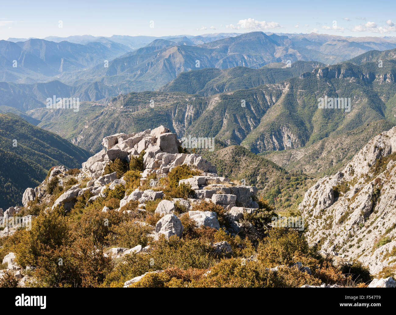 Alpi marittime, Vesubie Valley, il Parco Nazionale del Mercantour, Nice, Francia Foto Stock