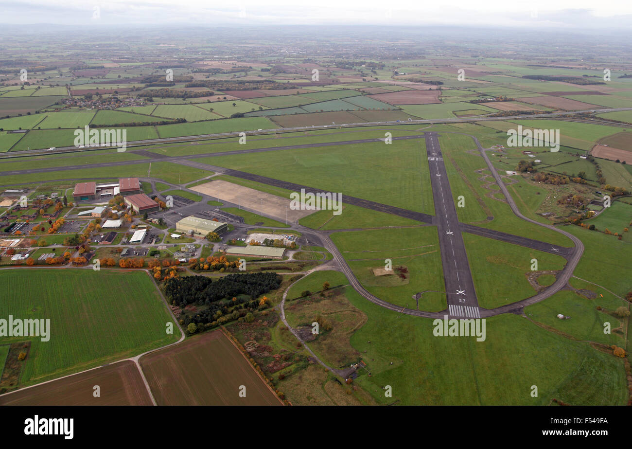 Vista aerea della RAF Dishforth vicino a Thirsk, North Yorkshire, Regno Unito Foto Stock