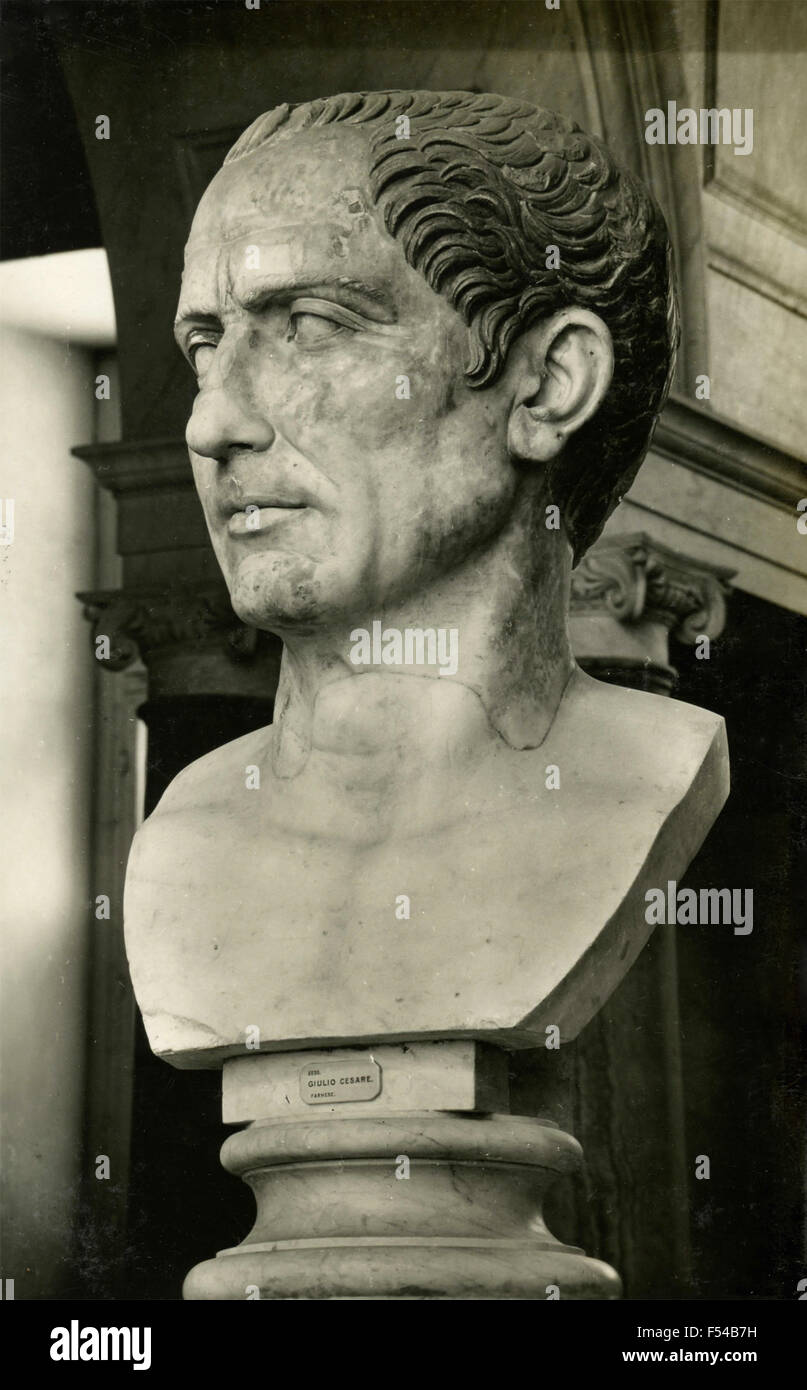 Busto di Giulio Cesare , Italia Foto Stock