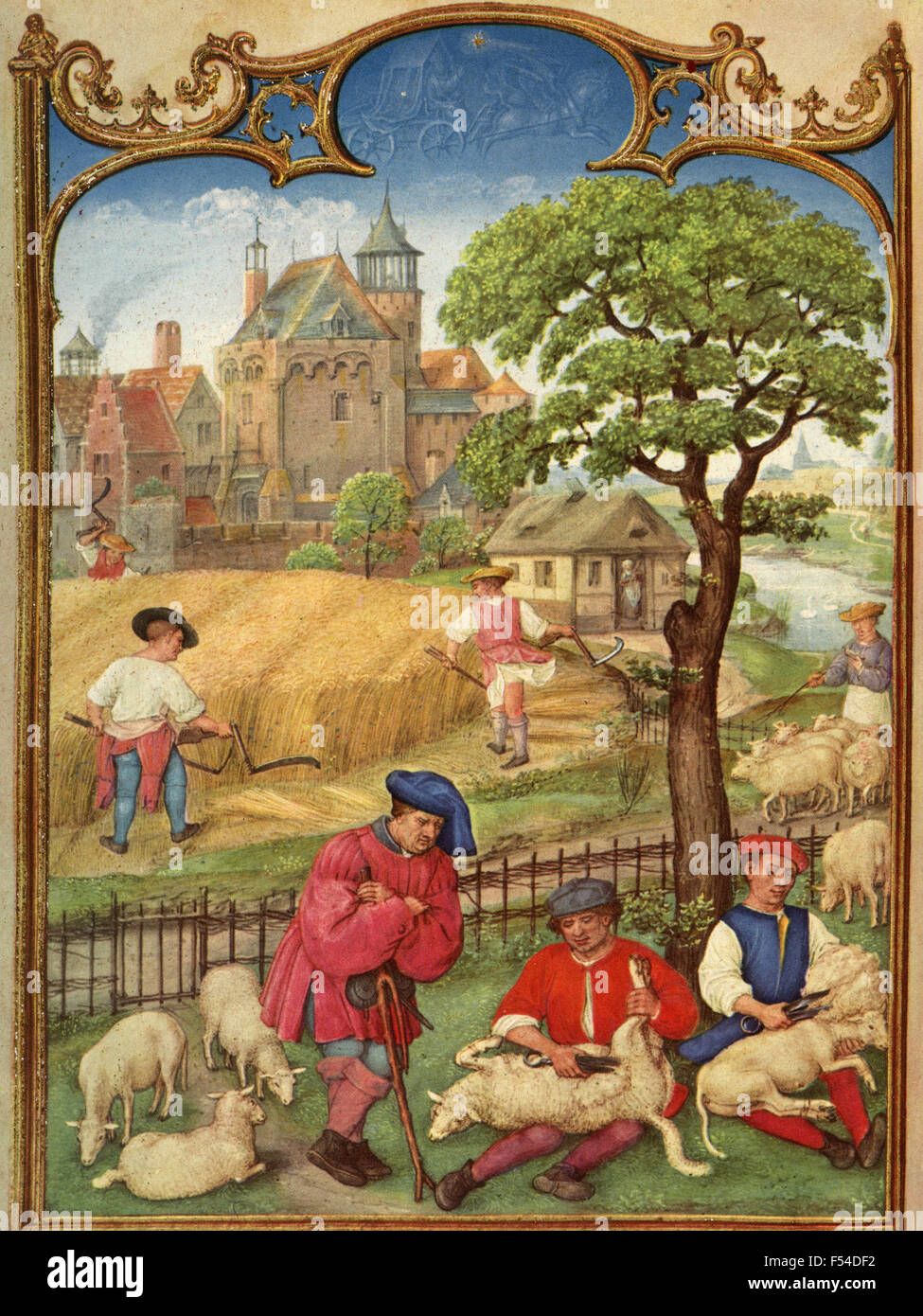 Rappresentazioni medievali dei mesi di luglio Foto Stock