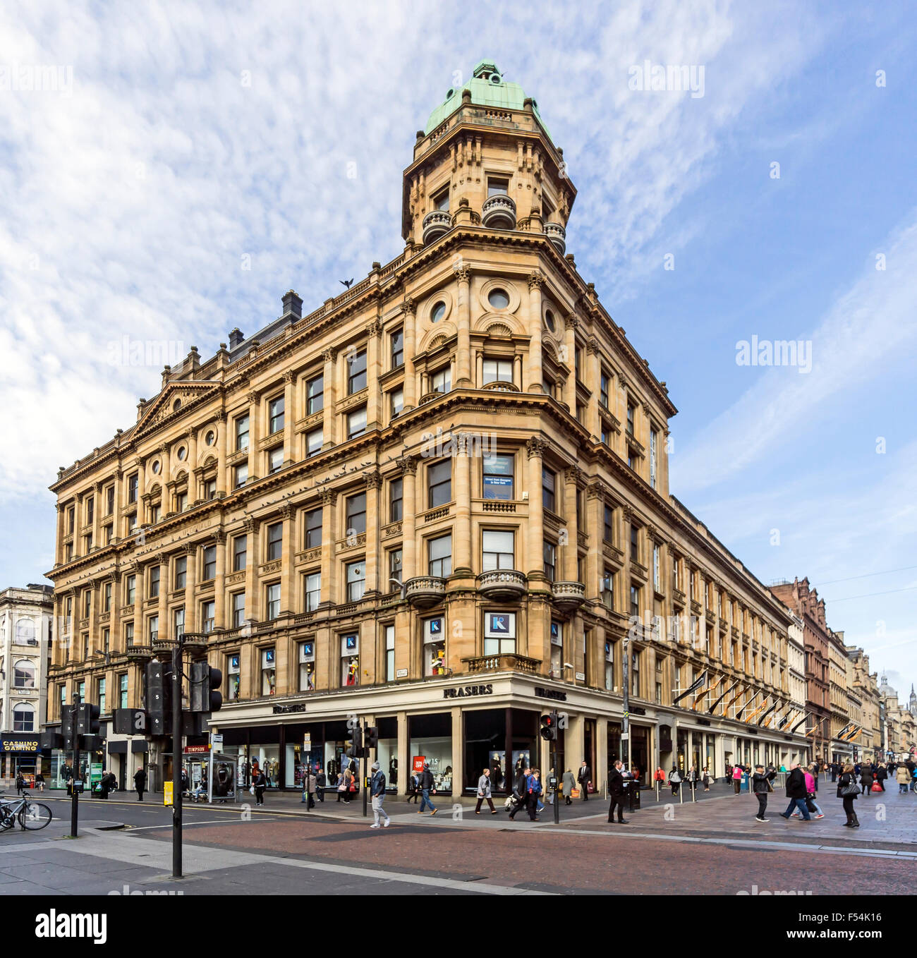 House of Fraser department store nell'angolo di Argyle Street e Buchanan Street a Glasgow Scozia Scotland Foto Stock