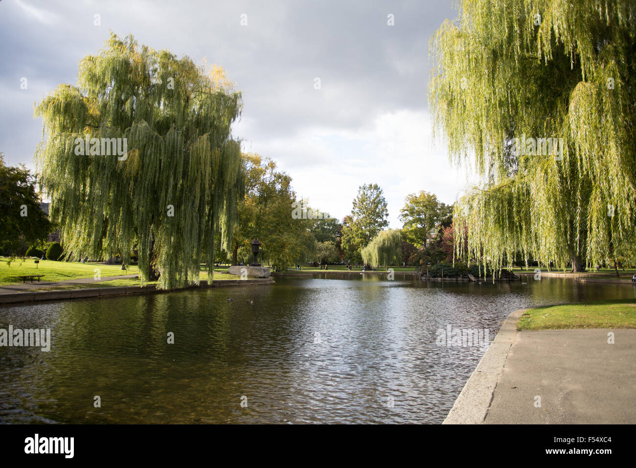 Boston Public Garden giornata di sole Foto Stock