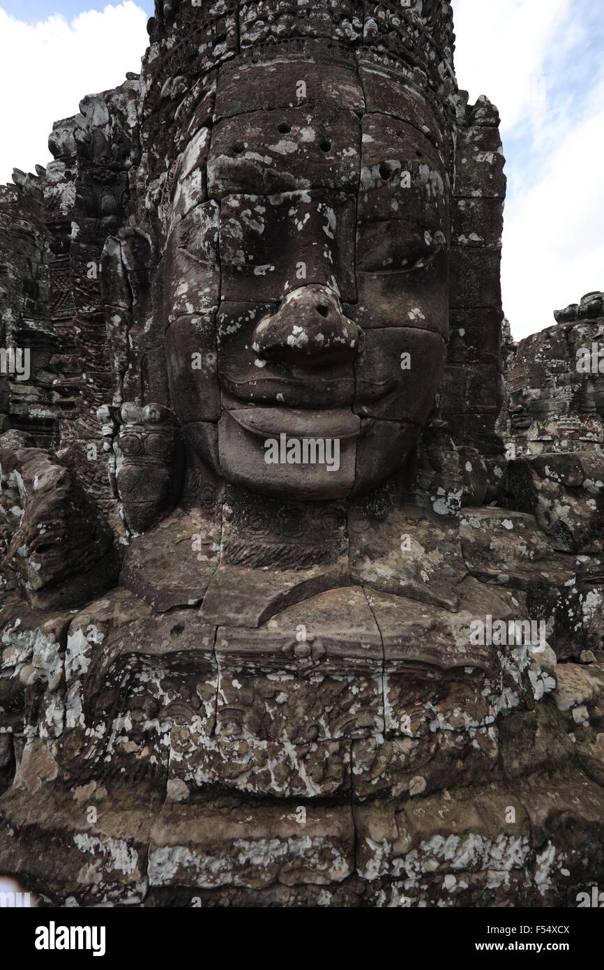 Dettaglio del Bayon in Angkor Wat Foto Stock