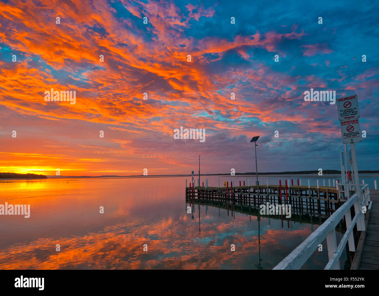 Sunrise Inverloch jetty ingresso Anderson Victoria Australia Foto Stock