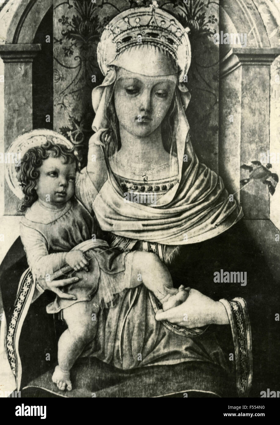 Madonna con Bambino, affresco Foto Stock