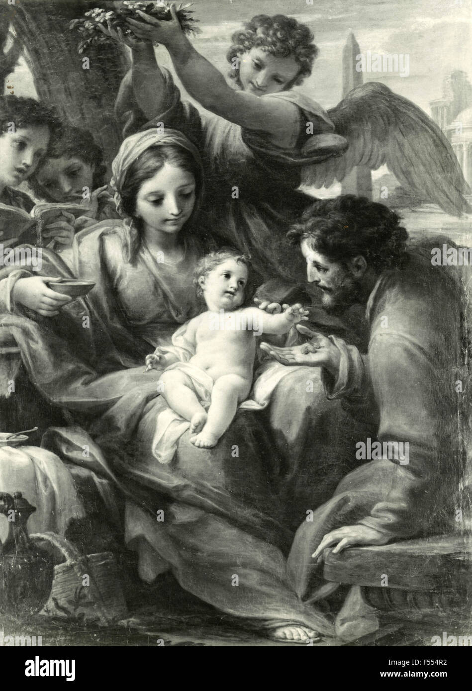Musei Vaticani: Dipinto della Madonna con Bambino e angeli Foto Stock