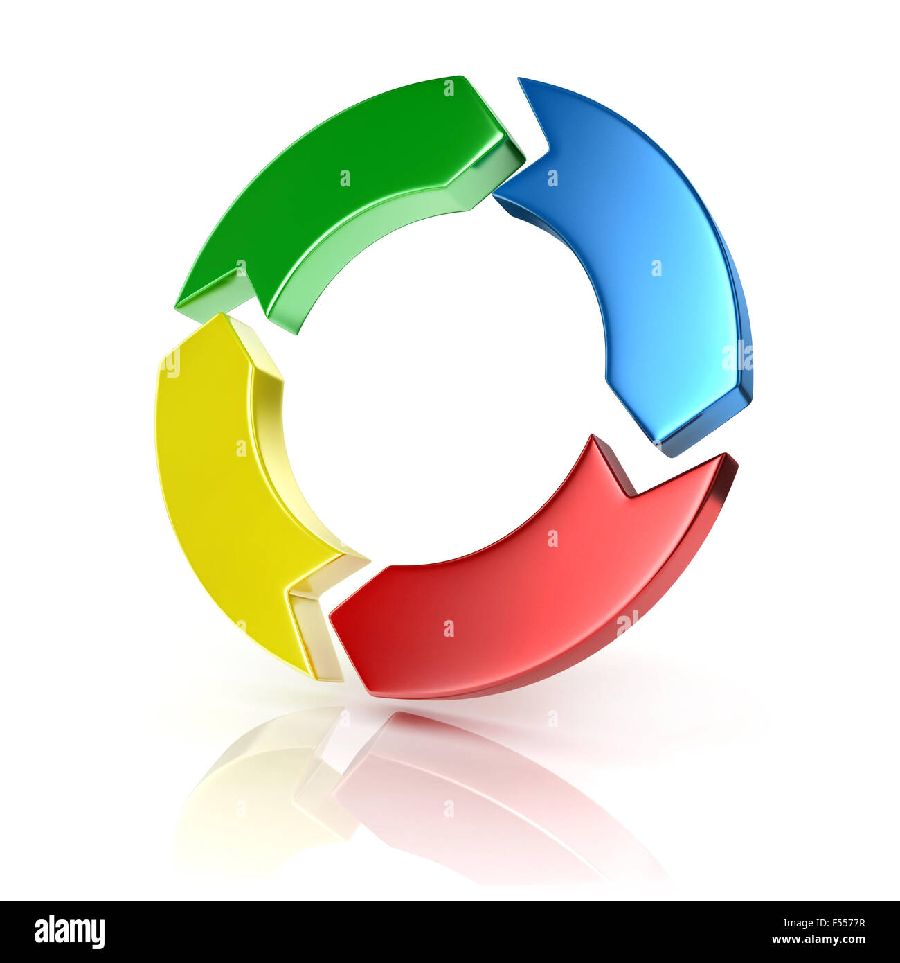 Le frecce colorate formanti circle - ciclo 3d concept Foto Stock